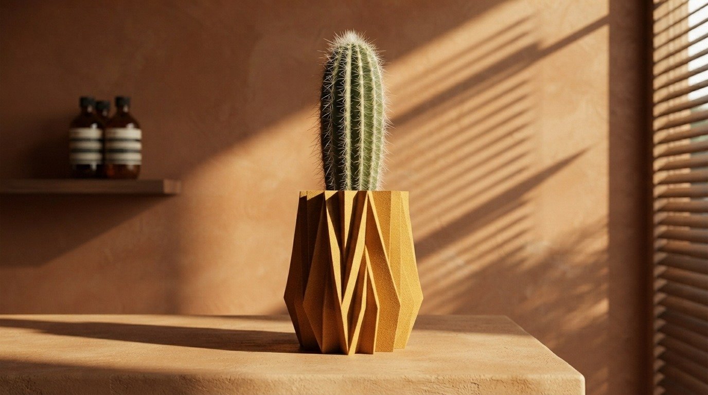 Ribbed Wave Ceramic Vessel